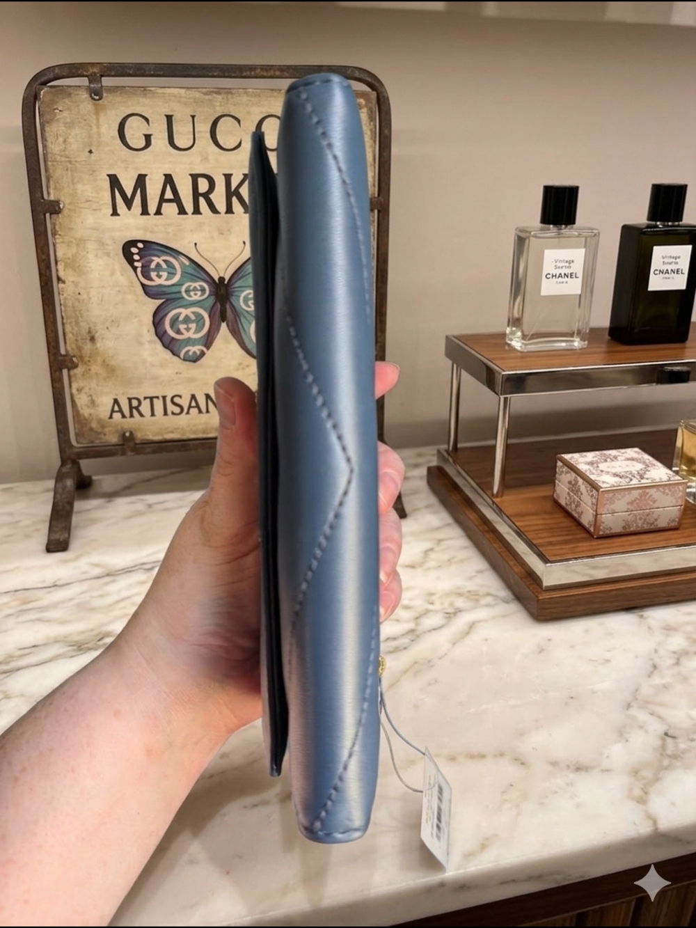 Michael Kors Jet Set Travel Large Trifold Wallet - Navy (NWT) - Picture 5 of 7